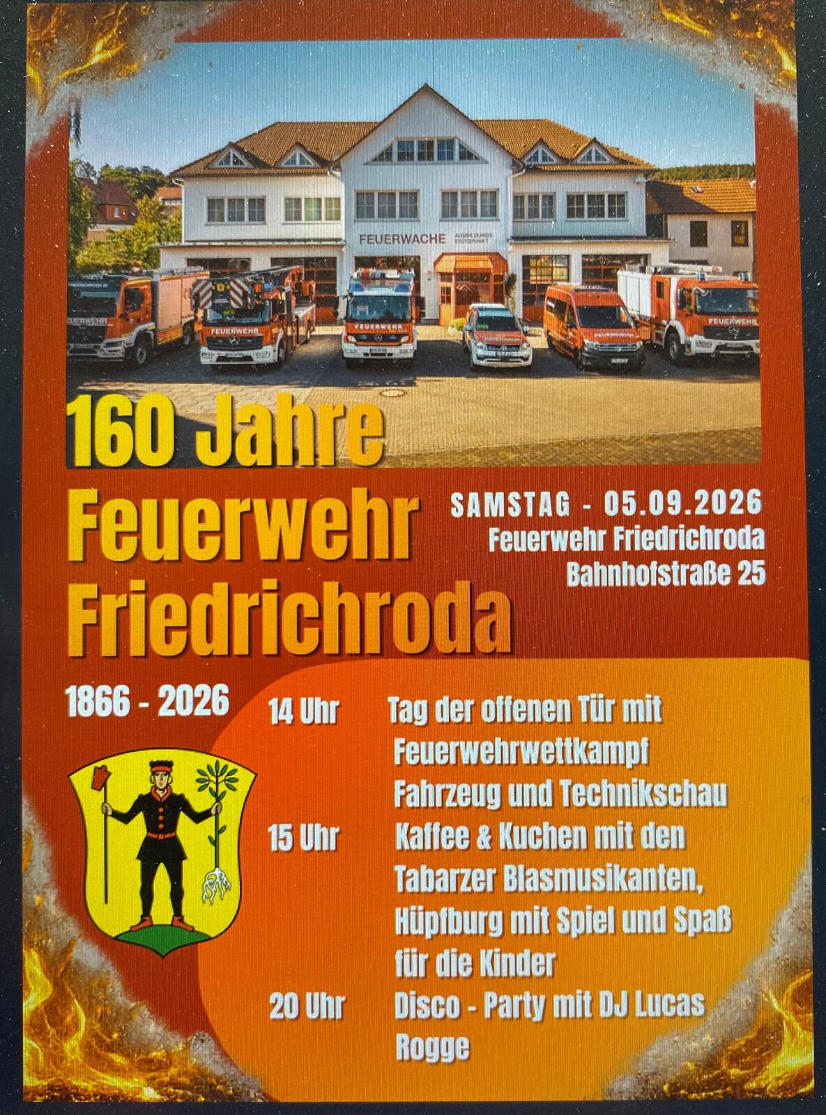 Plakat 160 Jahre Feuerwehrfest Friedrichroda