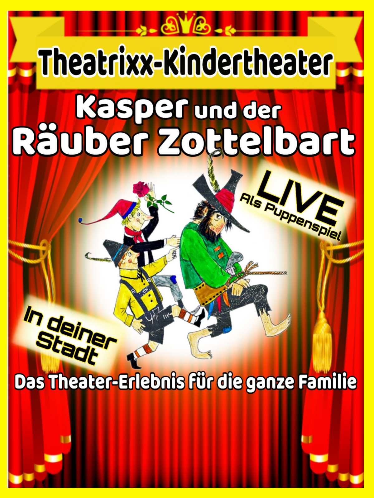 Plakat Räuber Zottelbart- Theatrixx Kindertheater