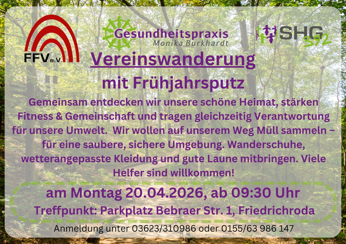 Vereinswanderung mit Frühjahrsputz