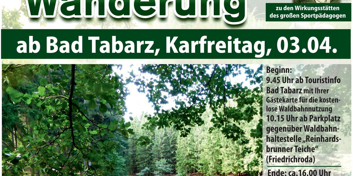 GutMuths-Wanderung ab Bad Tabarz