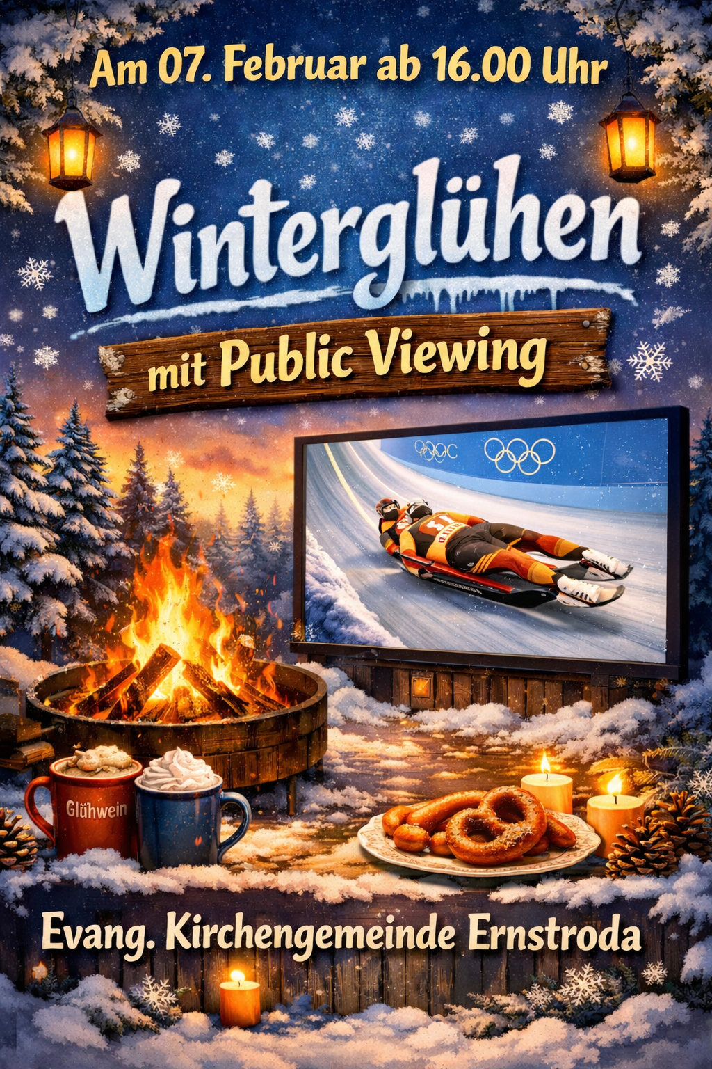 Winterglühen mit Public Viewing