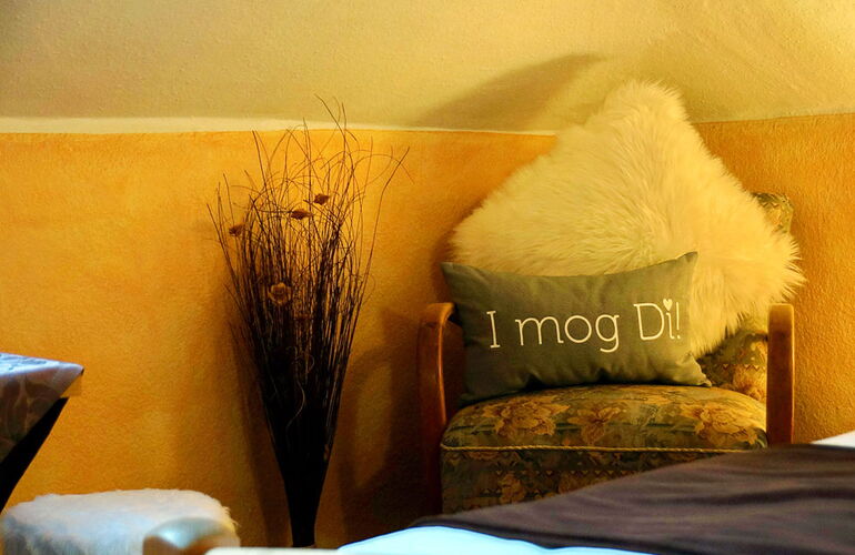 Kissendekoration in der Pension Café Waldschlösschen in Friedrichroda im Thüringer Wald