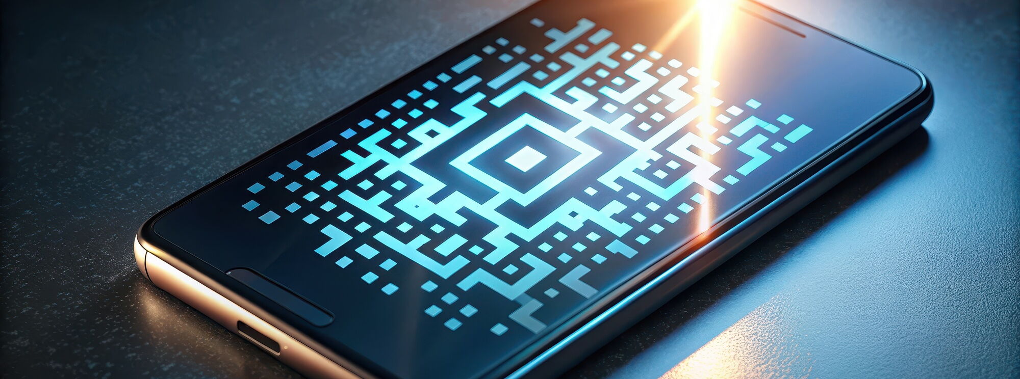 Smartphone mit QR Code
