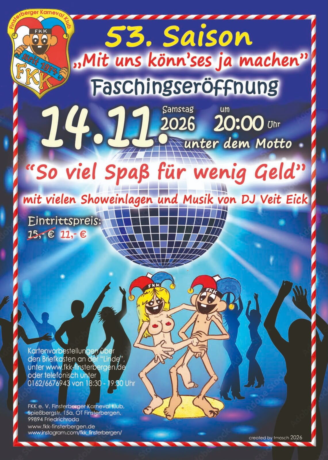 Plakat Faschingseröffnung Finsterbergen