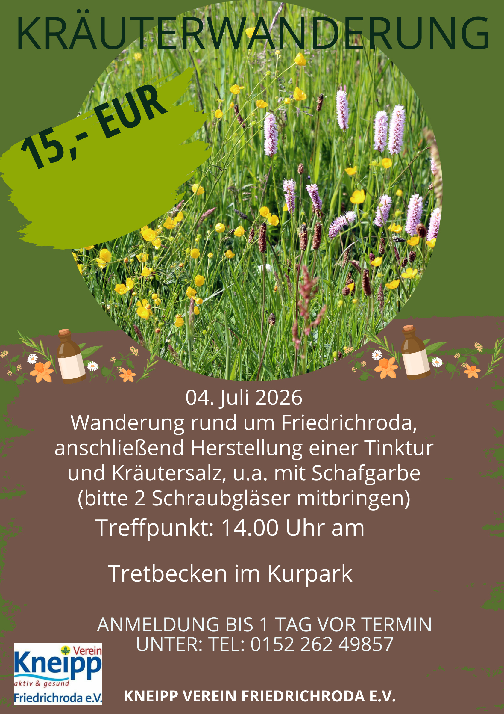 Plakat Kräuterwanderung mit dem Kneipp Verein